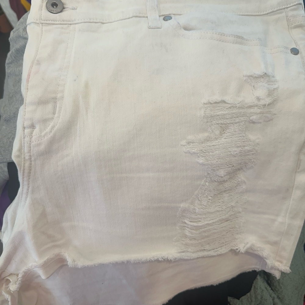 torrid White High-Rise Denim Detail Skirt